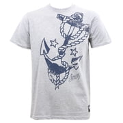 Sailor Jerry Mens Vast Anchor Grey Heather Slim Fit T-Shirt S