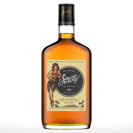 Sailor Jerry Spiced Rum, 375ML Glass Bottle, 46% ABV 92 Proof