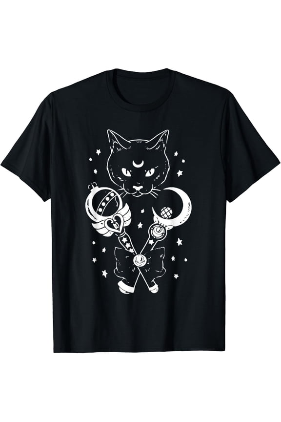 Sailor Meow Cute Moon Cat Space Magic Gothic T-Shirt