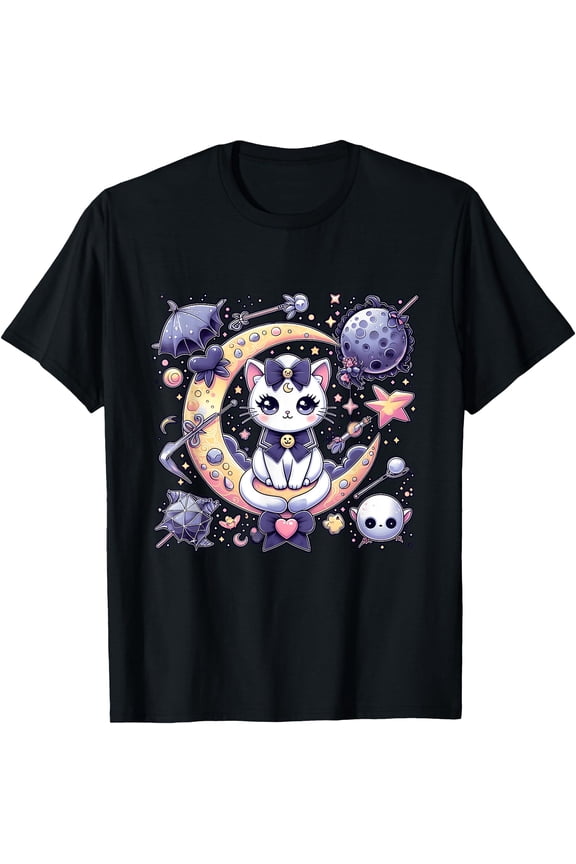 Sailor Meow Cute Moon Cat Space Magic Gothic Unisex S-5XL T-Shirt