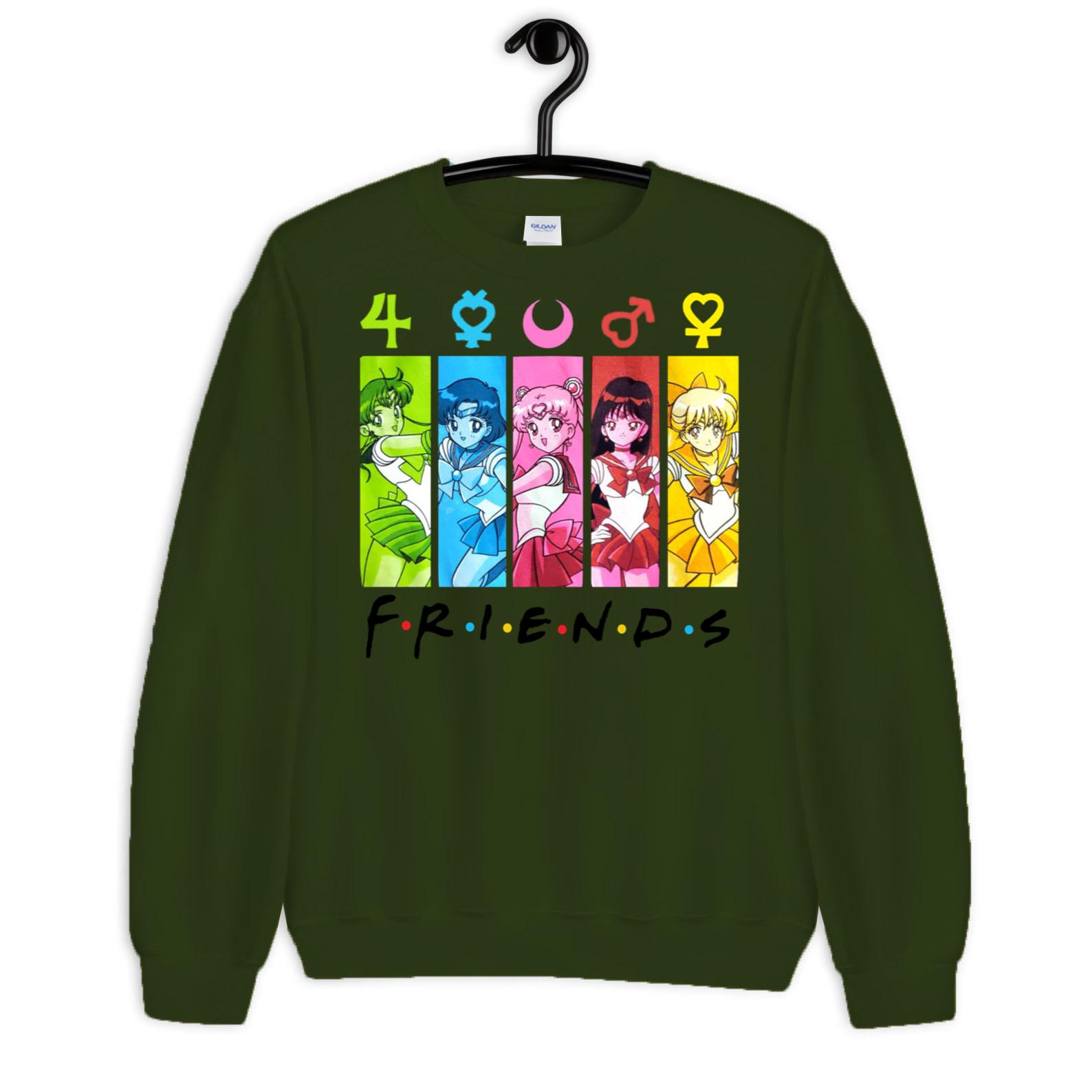 Sailor Moon Character friends symbols and panels tshirt