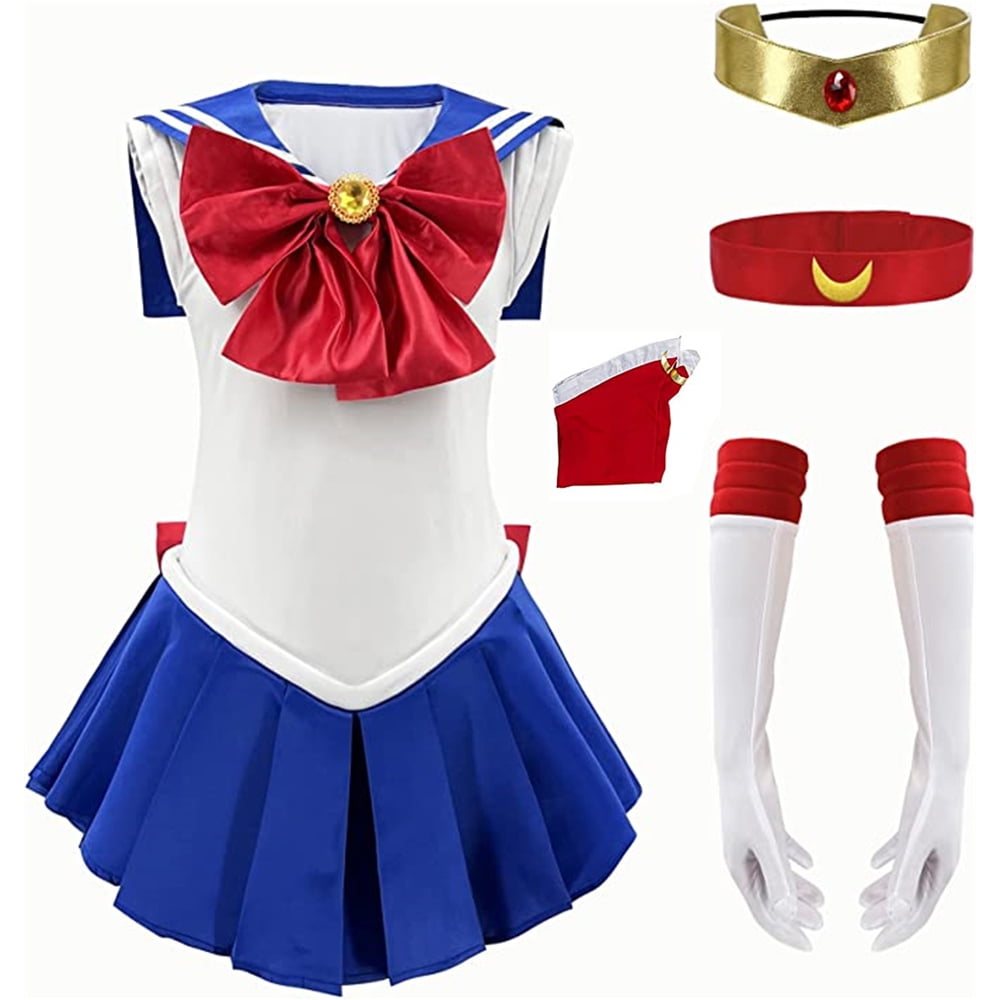 Sailor Moon Cos Moon Hare 4th Generation Sailor Suit Costume Kid/Adult 