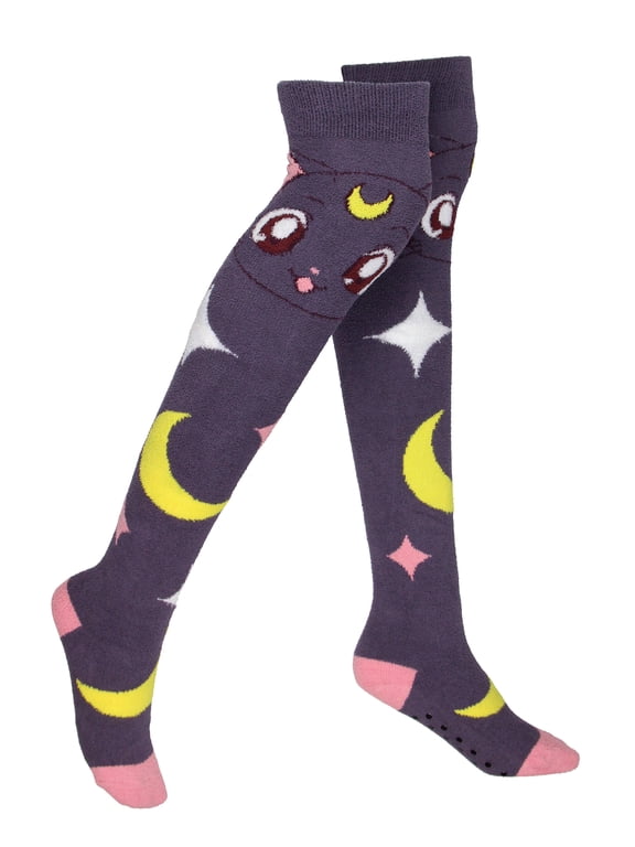 Crystal Women's Luna Character Design Over Knee High Non-Slip Socks