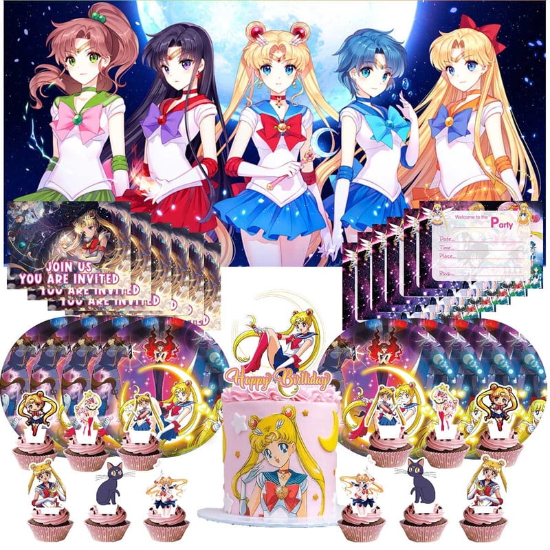 Sailor Moon Invite Invitation Cards Party Supplies Decor Decorations ...