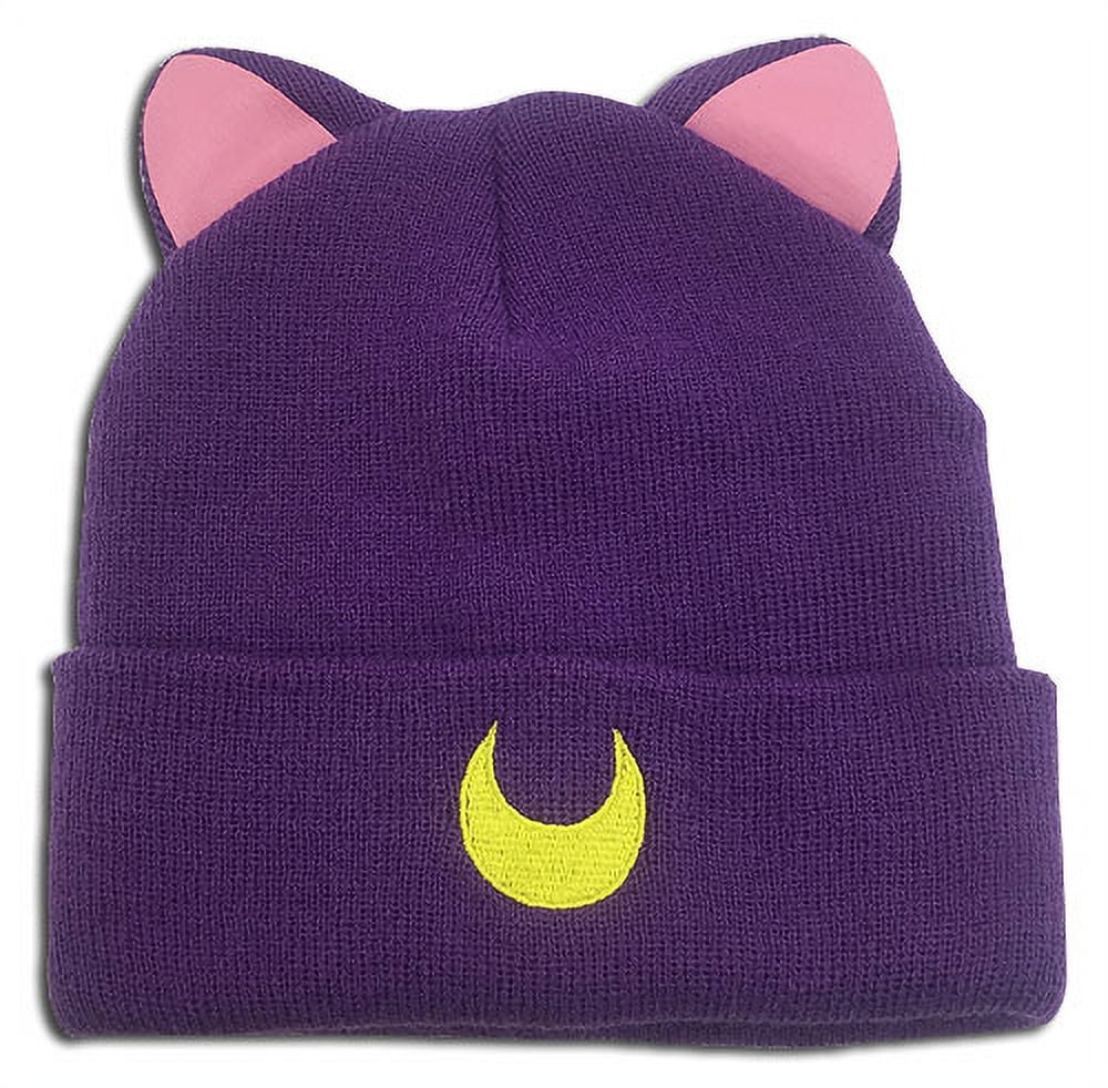 Sailor Moon Anime Luna Guardian Cat Ear Fold Cuff Beanie Hat