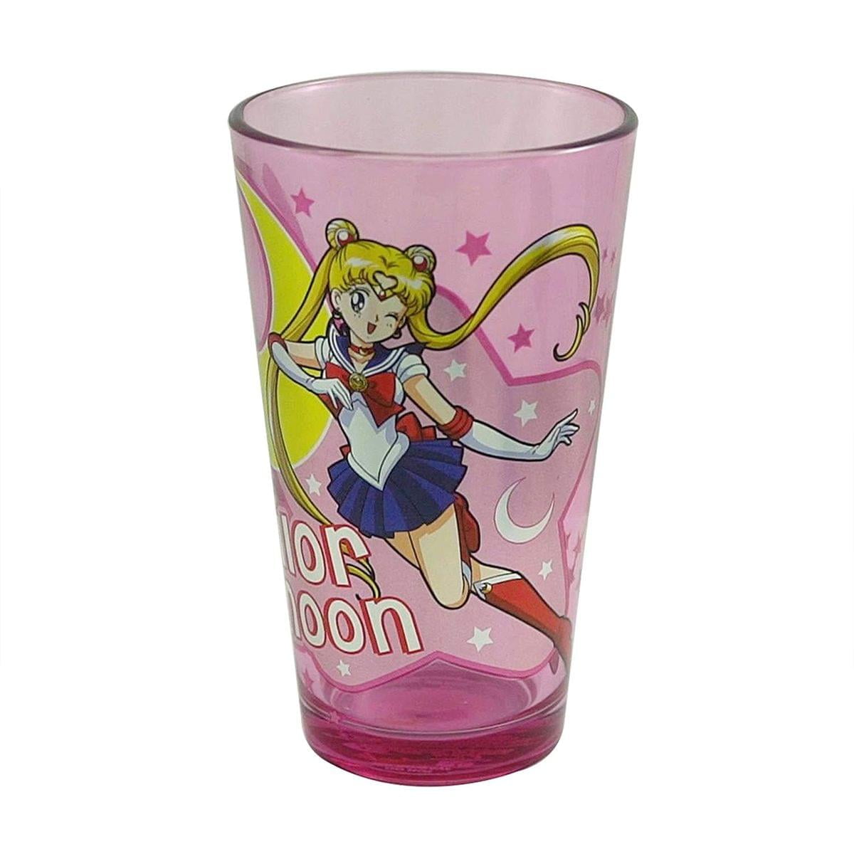 Novelty Character Drinkware Just Funky Sailor Moon Pink Wink 16oz Pint Glass