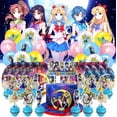 thumbnail image 1 of Sailor Moon Party Supplies Plates Decorations Birthday Cake Topper Banner Decor Backdrop Balloons, 1 of 8