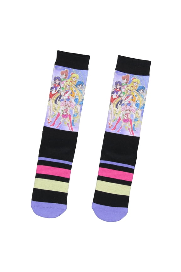 Sailor Moon Socks Anime Manga Men's Sailor Moon Crystal Mid-Calf Athletic Crew Socks