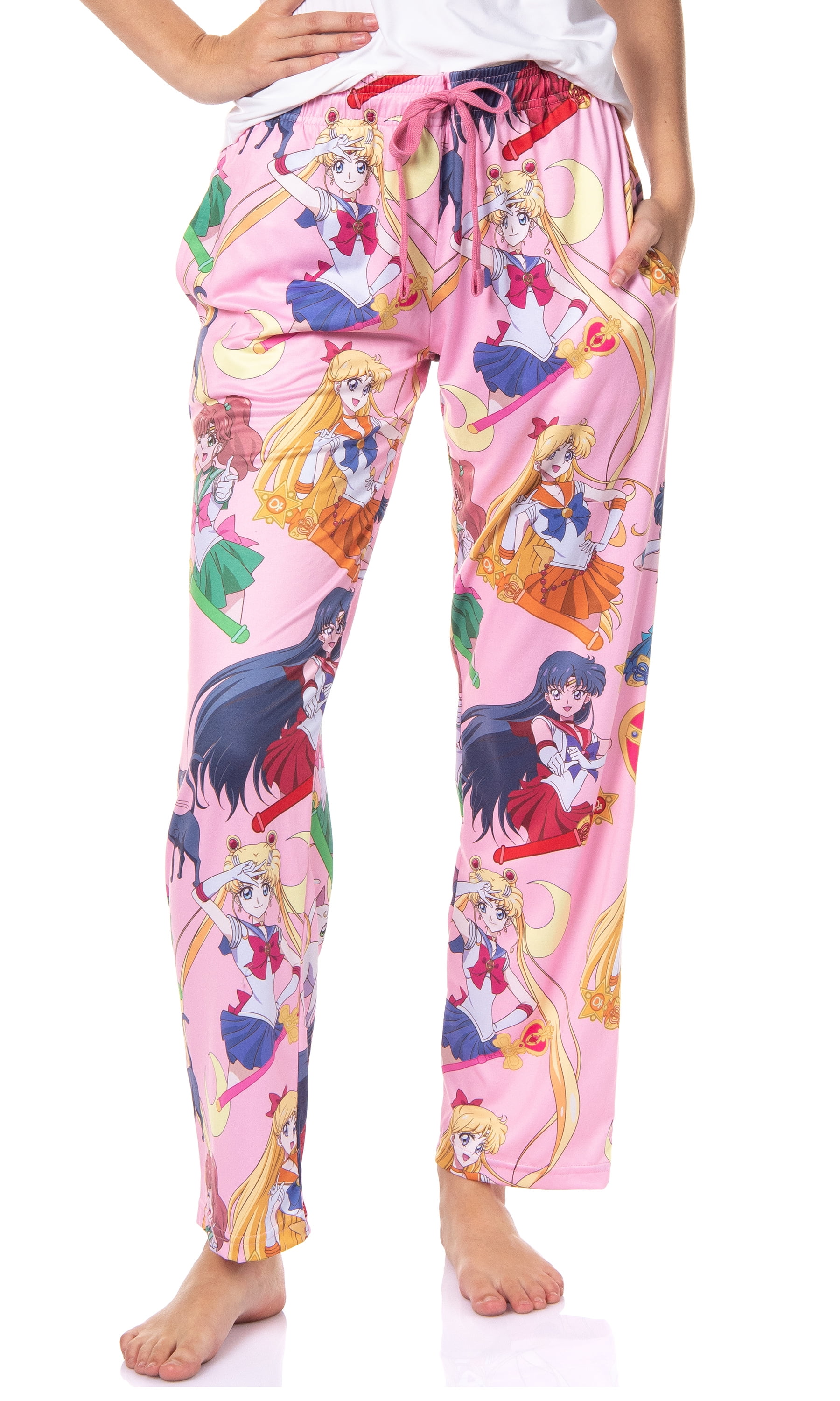 Sailor Moon Women's Allover Character Print Adult Lounge Sleep Bottoms  Pajama Pants 