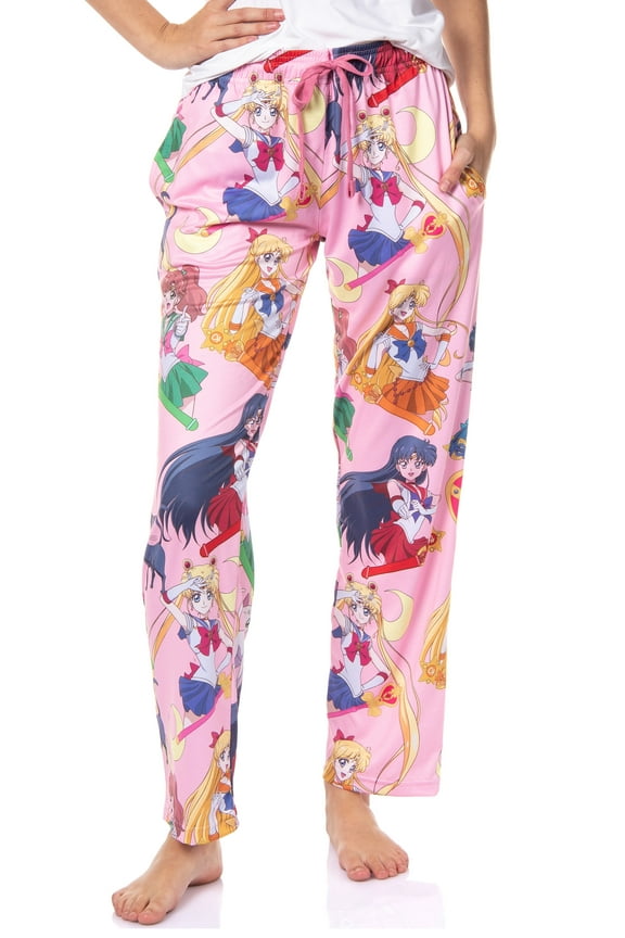 Sailor Moon Women's Allover Character Print Adult Lounge Sleep Bottoms Pajama Pants