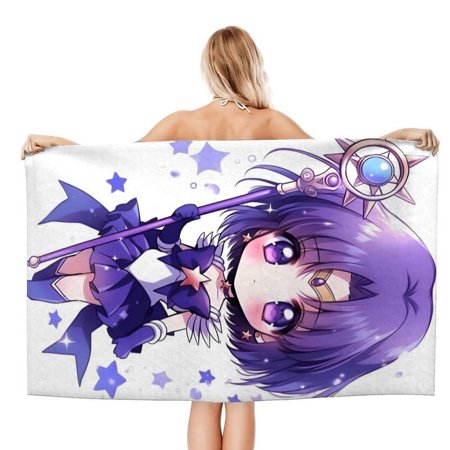 Sailor Moon patterned towel 30.7 × 59 inches microfiber quick drying lightweight and comfortable enhancing beach style