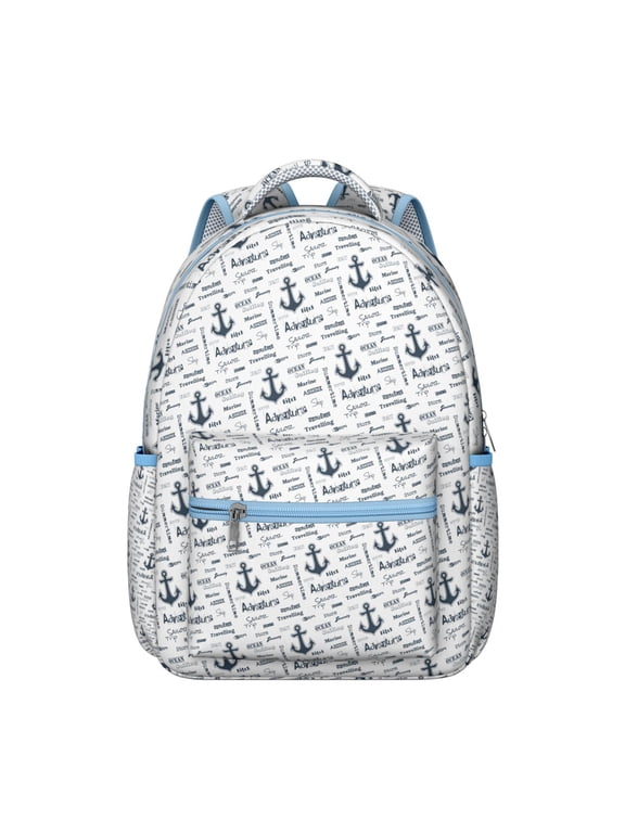 Sailor Nautical Waterproof Bookbag - Ergonomic School Backpack with Adjustable Straps & Padded Back Panel for Students