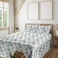 thumbnail image 1 of Ambesonne Sailor Fitted & Flat Sheet with Sham 3 Pcs Set, Nautical Marine Ships Print, Twin, Brown Blue White, 1 of 1