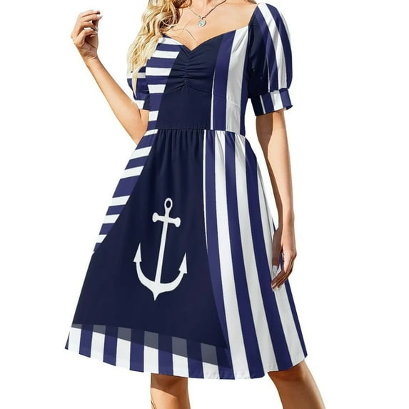 Sailor Stripes With Anchor Dress elegant women's sets women party dresses party dresses women