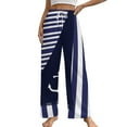 thumbnail image 1 of Sailor Stripes With Anchor Pajamas For Women Loose Retro Night Pajama Pants Comfortable Sleepwear Bottoms Homewear, 1 of 6