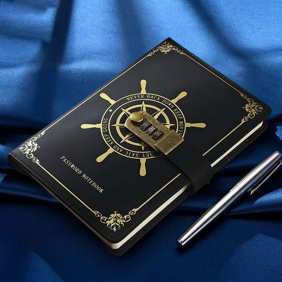 Sailor Theme Password Lock Notebook Diary Multifunctional Office Stationery Journal with Metal Combination Lock
