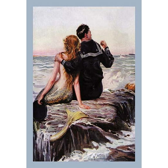 Sailor and Mermaid Fine art canvas print (20" x 30")
