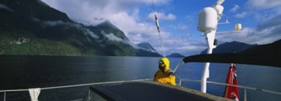 Sailor on a yacht New Zealand Canvas Art - Panoramic Images (36 x 13)