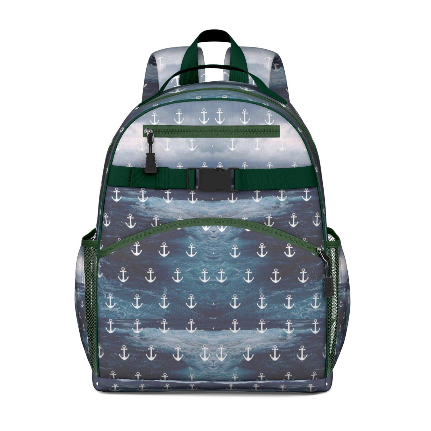 Sailor style ocean backpack with marine creatures and anchor motifs ...