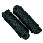 Sailors Locker 1/2 inch x 15 foot Black Double-Braid Dock Lines, 2-Pack