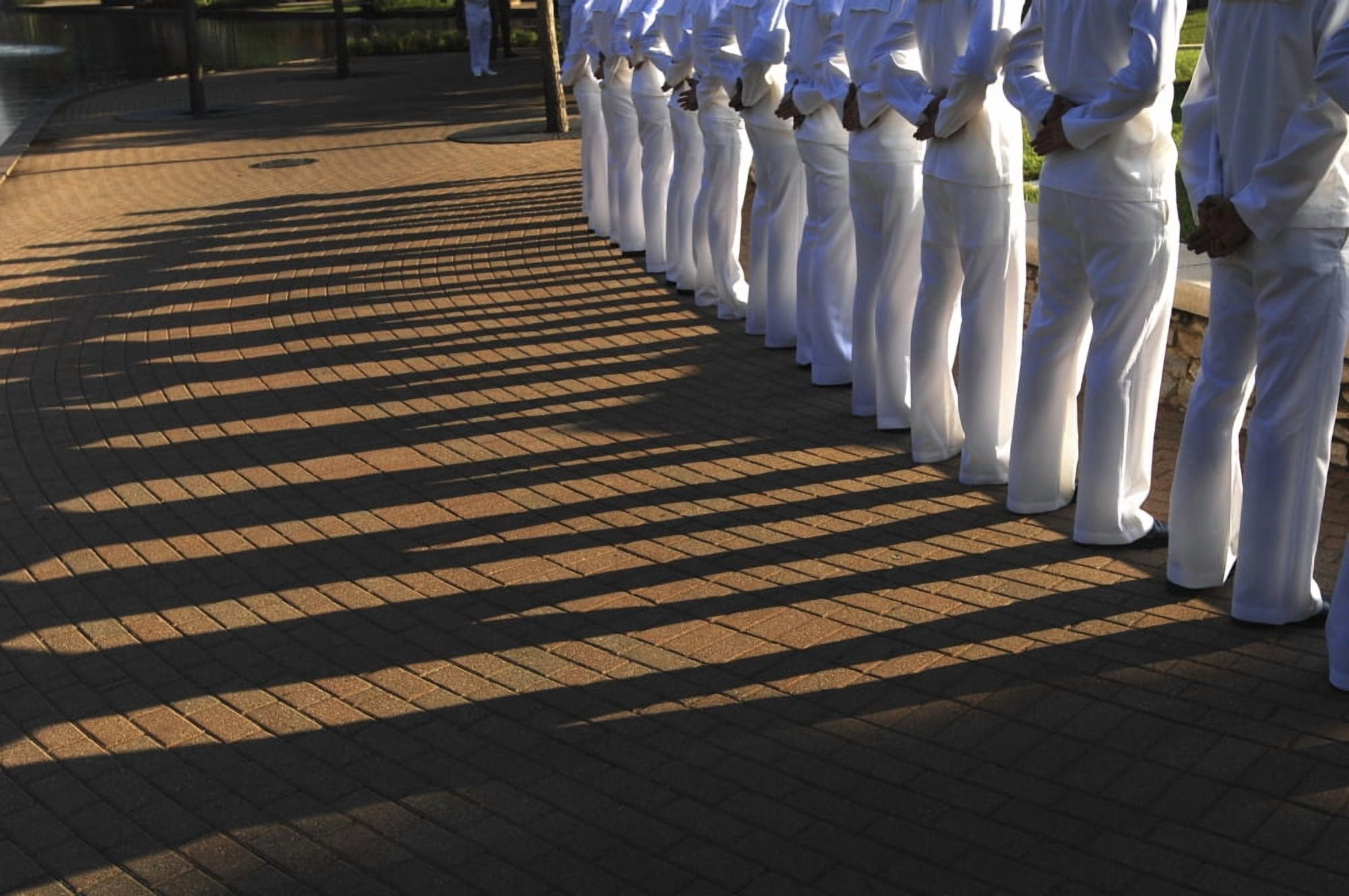 Sailors stand at parade rest during a ceremony Canvas Art - Stocktrek Images (35 x 23)