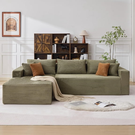 Sailvan 108"" L-Shape Sectional Sofa, Modular Boneless Cloud Couch with Oversized Chaise, Deep Seat Memory Foam, No Assembly Required