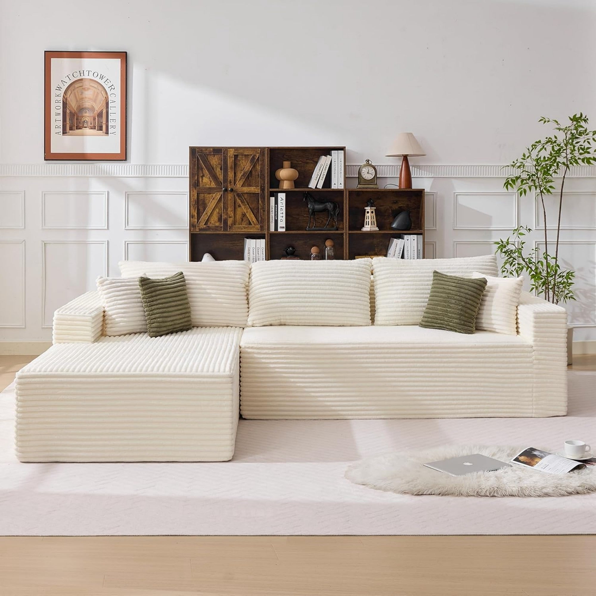 Sailvan 108"" L-Shape Sectional Sofa, Modular Boneless Cloud Couch with Oversized Chaise, Deep Seat Memory Foam, No Assembly Required