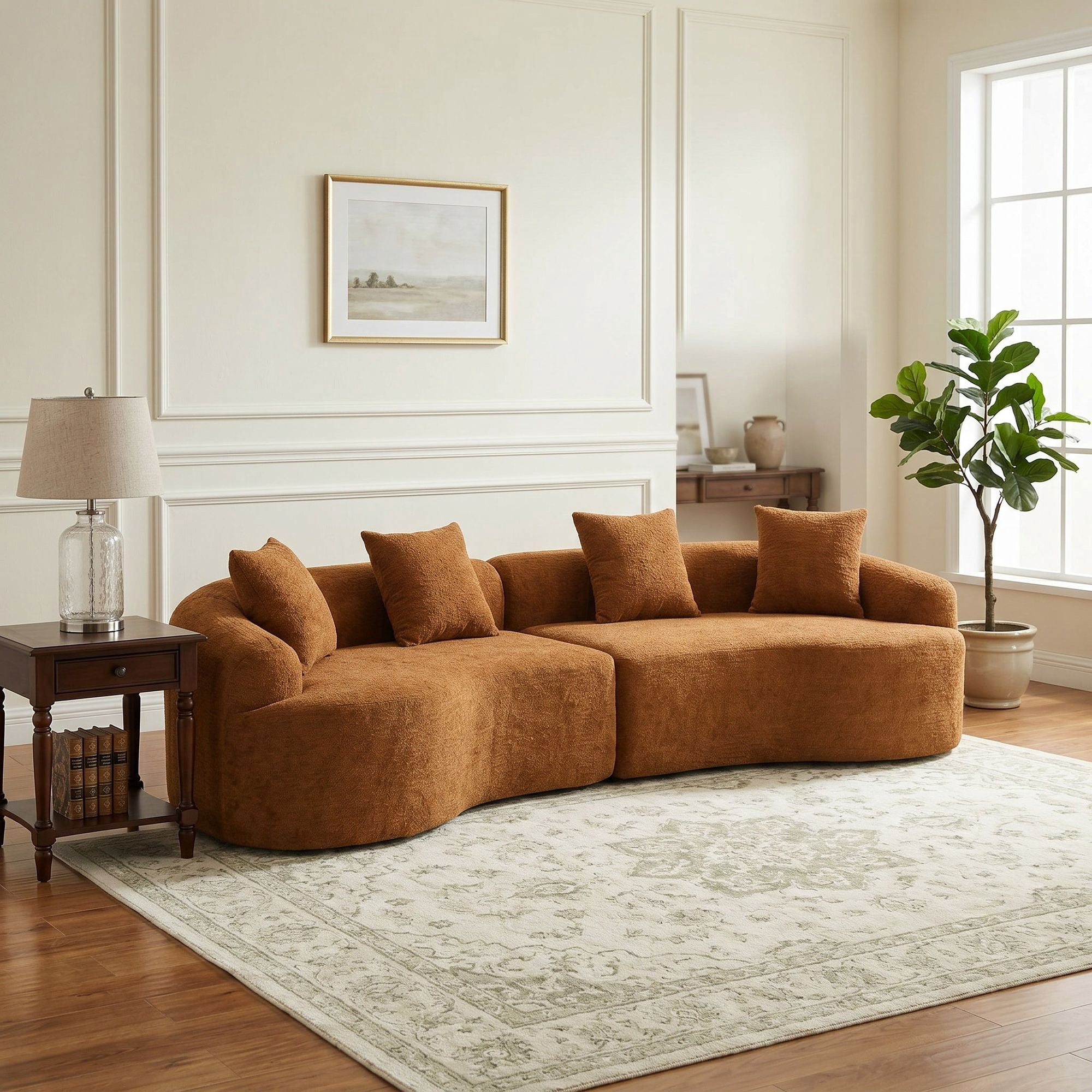 Sailvan 110" Boneless Modular Sectional, Chenille Sleeper Couch for Living Room Apartment