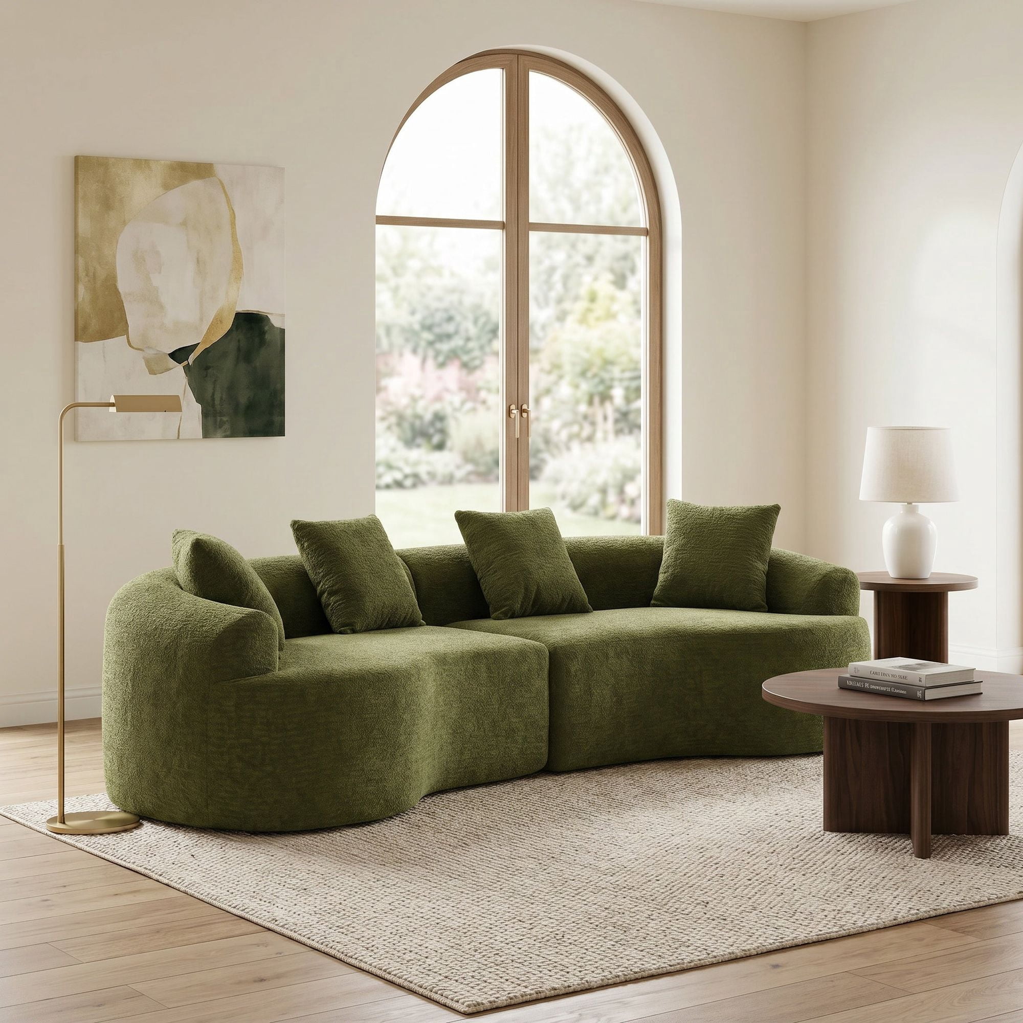 Sailvan 110" Boneless Modular Sectional, Chenille Sleeper Couch for Living Room Apartment