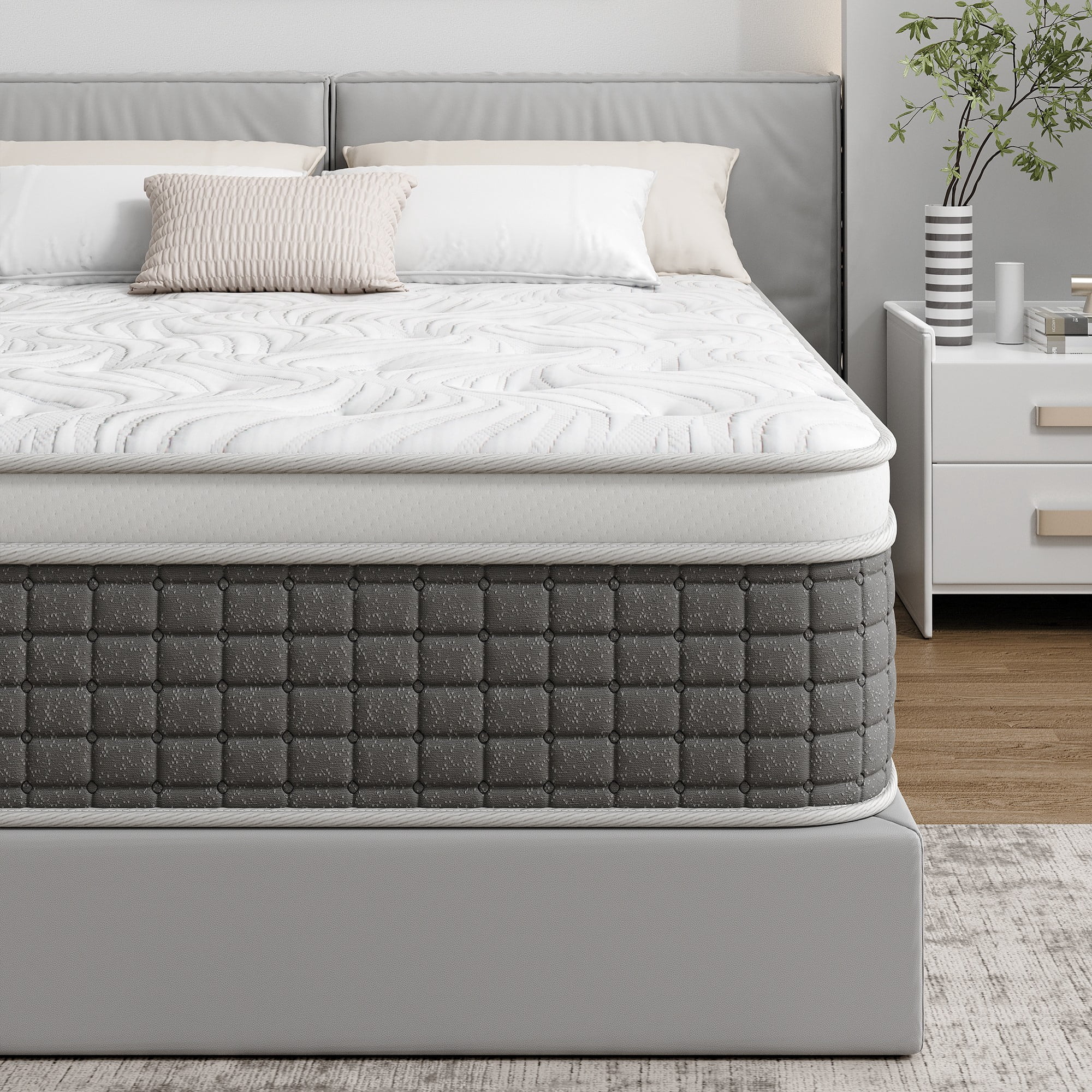 Sailvan 12in Full Size Mattress, Medium Firm Mattress in a Box, Hybrid Mattress with Pillow-top Foam, Motion Isolation/CertiPUR-US Certification