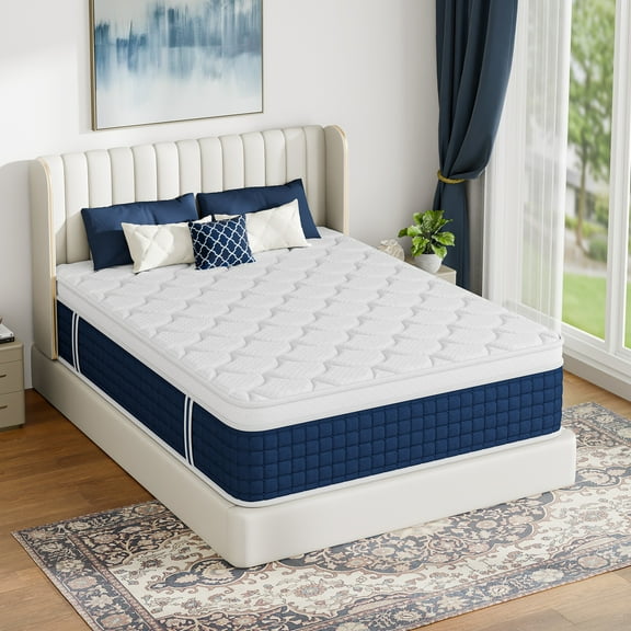 Sailvan 12in Queen Mattress, Midium Firm Mattress Queen in a Box, Memory Foam Hybrid Mattress with Motion Isolation & CertiPUR-US