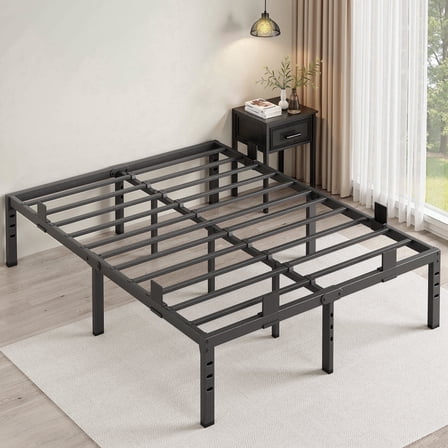 Sailvan 14-Inch Queen Size Bed Frame, Metal Platform with Non-Slip Stoppers, Heavy Duty, Easy Assembly, No Box Spring Needed, No Noise, Black