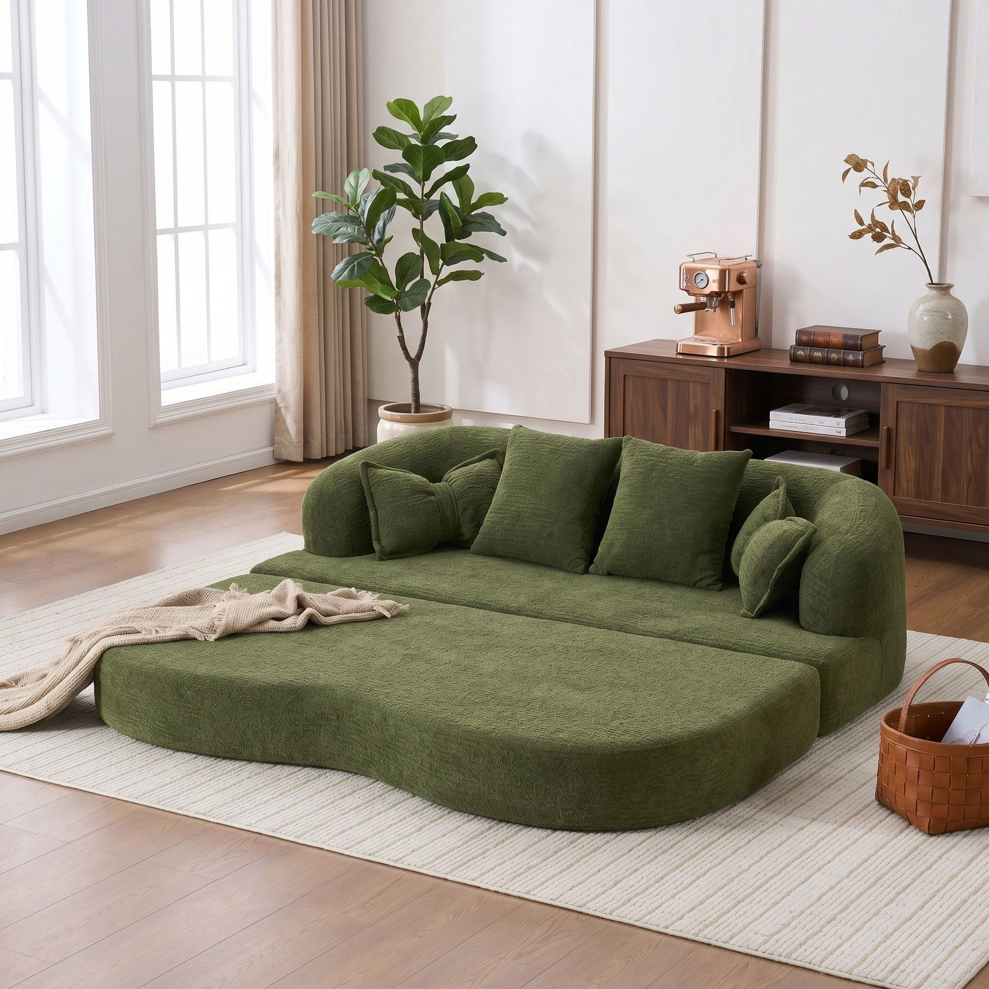Sailvan 2-in-1 Foldable Sofa Bed 70 Inch Boneless Convertible Sleeper Sofabed with 4 Pillows