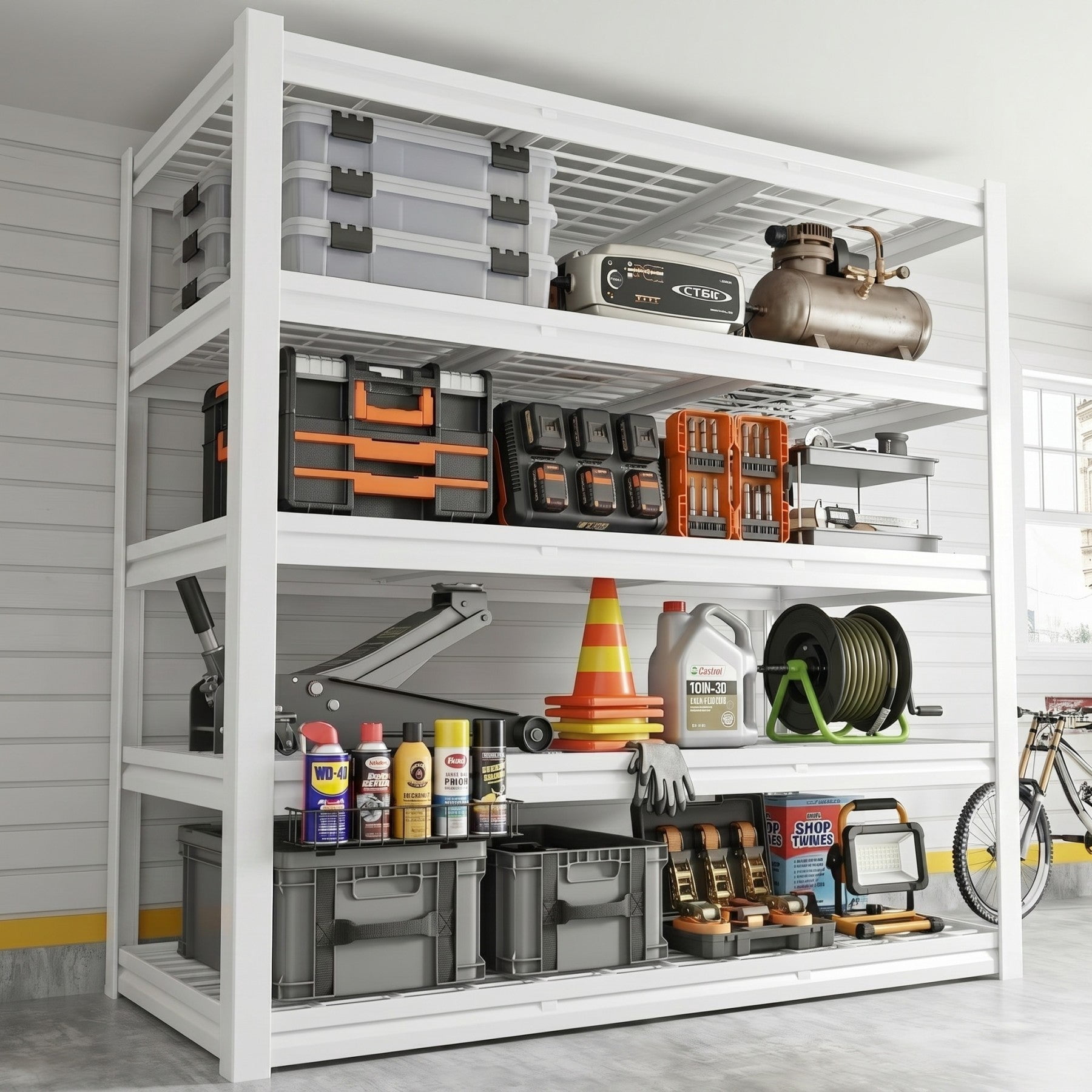 Sailvan 3500LBS Heavy Duty Garage Shelving, 5-Tier Adjustable Metal Storage Shelves, Industrial Steel Utility Rack, 60"W x 24"D x 72"H,Silver
