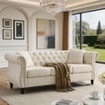 thumbnail image 1 of Sailvan 80" Chesterfield Velvet Sofa, 3 Seater Tufted Couch with Nailhead Trim and Rolled Arms Beige, 1 of 7