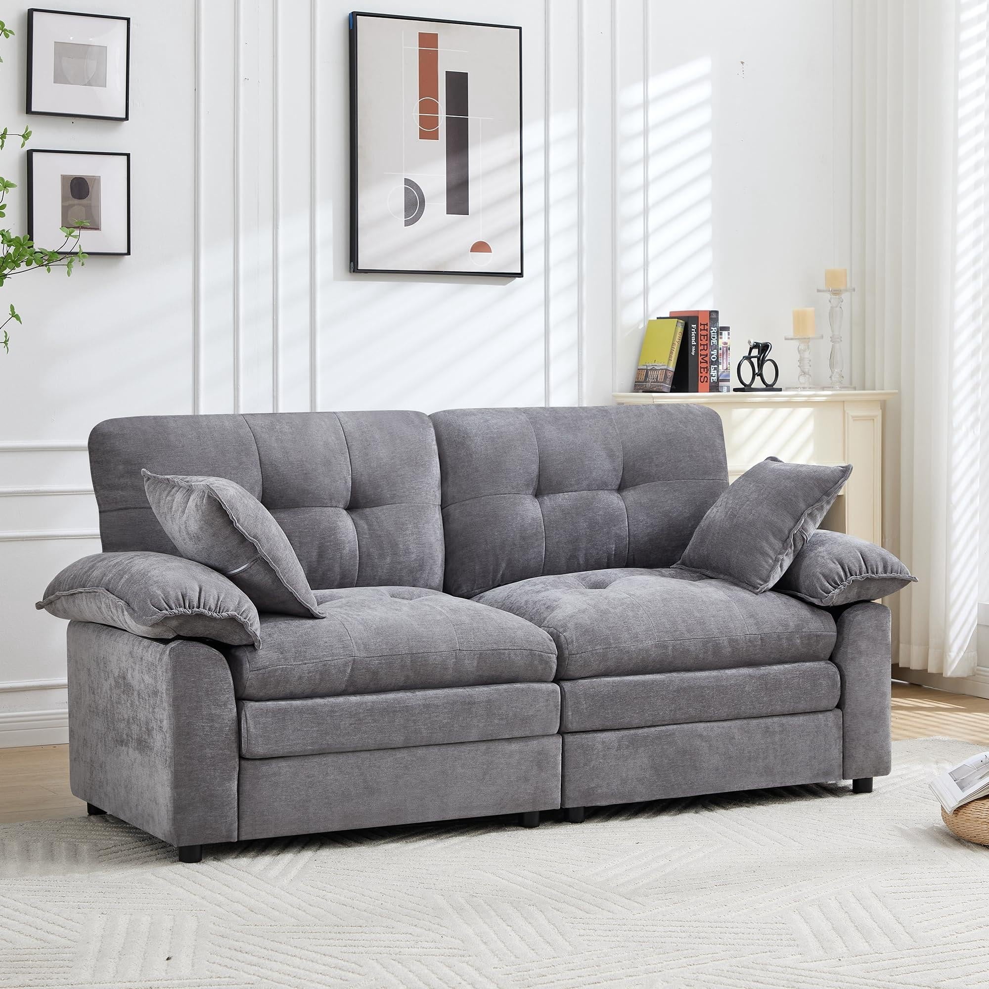 Sailvan 83" Loveseat Sofa, Comfy Corduroy Cloud Couch with Deep Seat, Modern 2-3 Person Sofa for Living Room, Apartment and Small Spaces