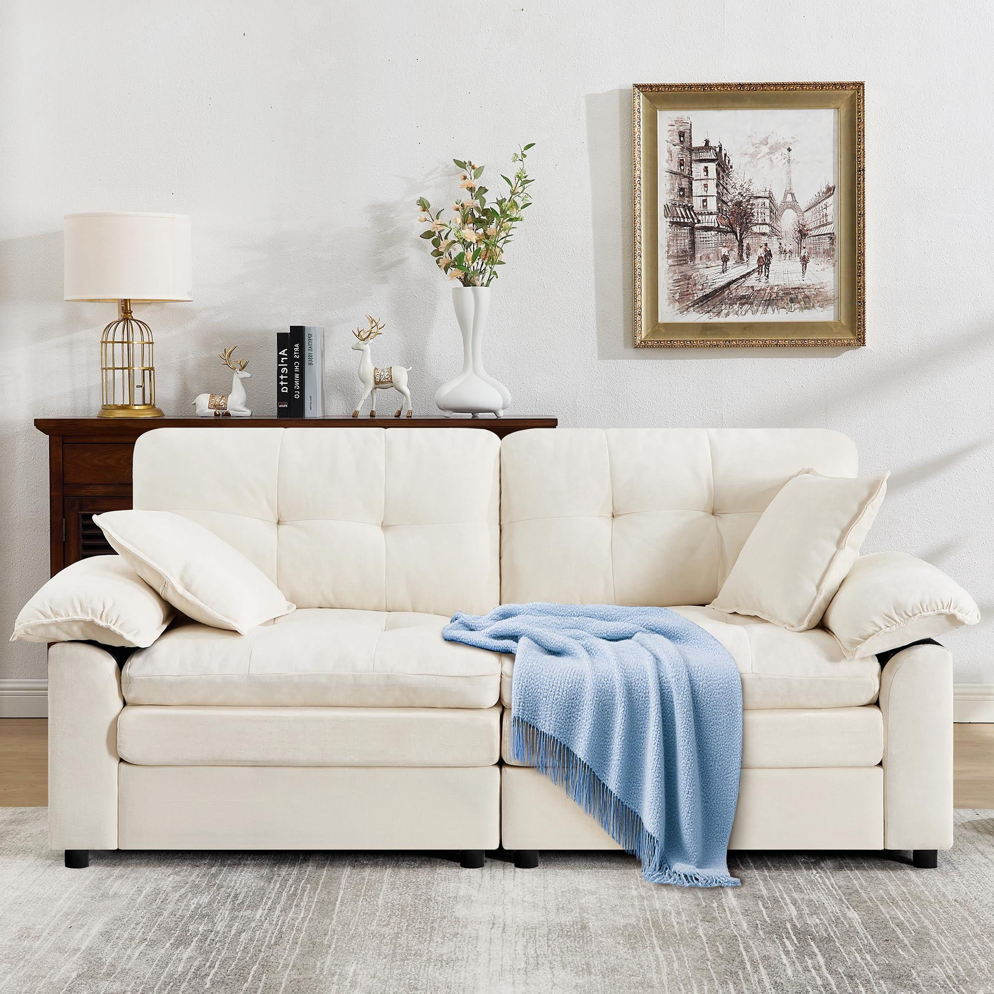 Sailvan 83" Loveseat Sofa, Comfy Corduroy Cloud Couch with Deep Seat, Modern 2-3 Person Sofa for Living Room, Apartment and Small Spaces