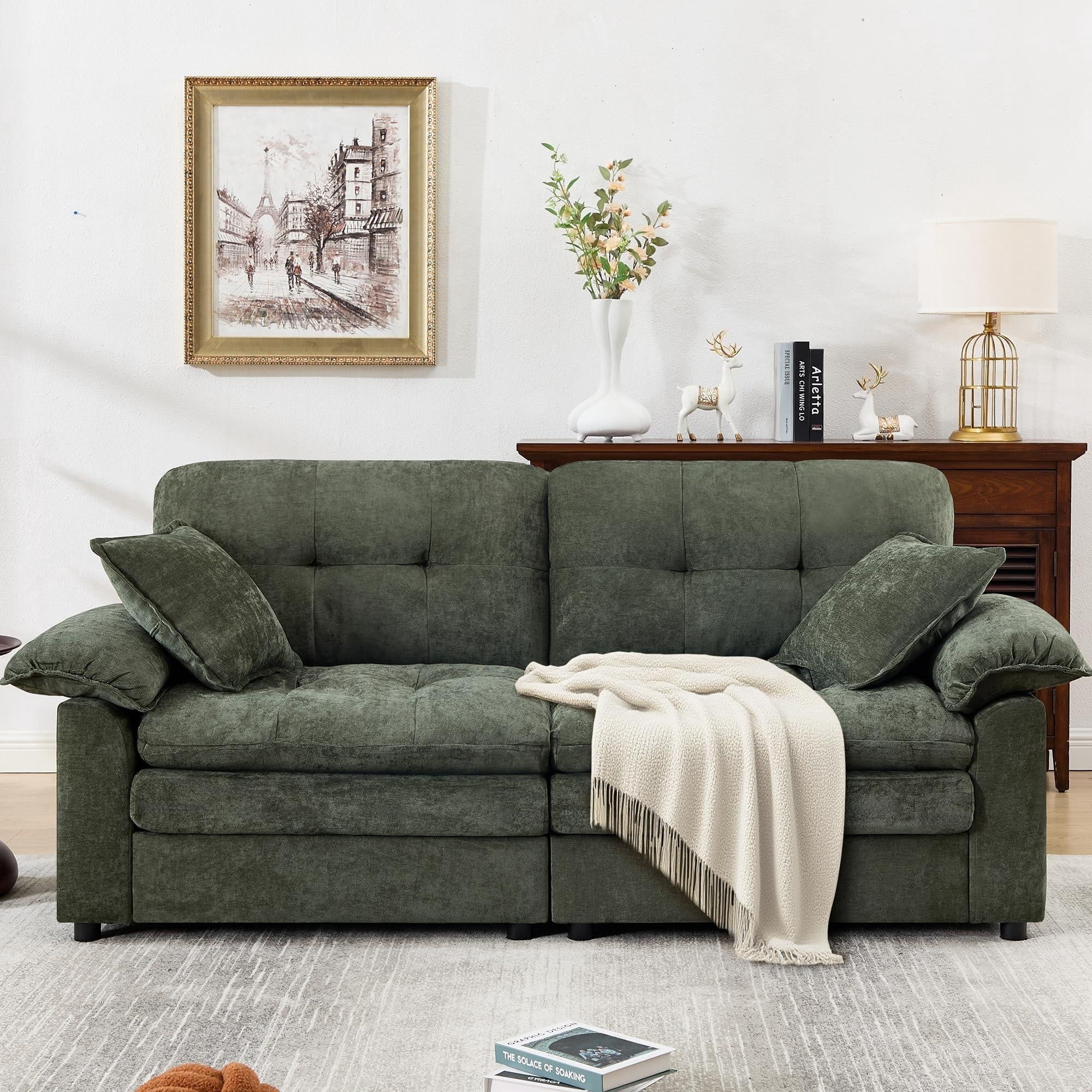 Sailvan 83" Loveseat Sofa, Comfy Corduroy Cloud Couch with Deep Seat, Modern 2-3 Person Sofa for Living Room, Apartment and Small Spaces