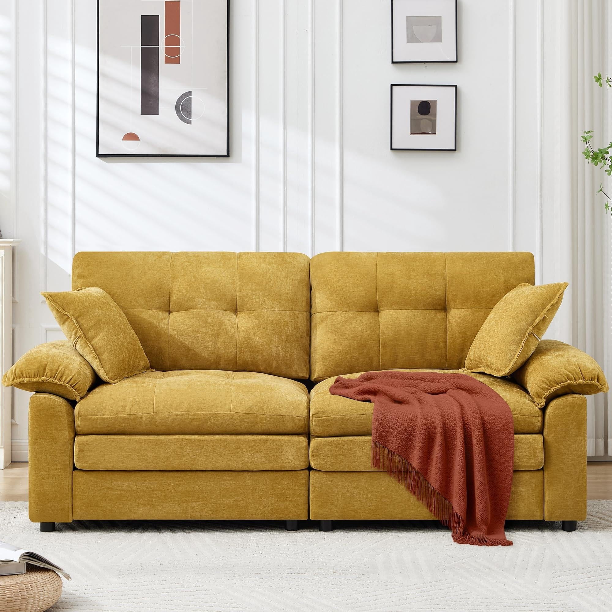 Sailvan 83" Loveseat Sofa, Comfy Corduroy Cloud Couch with Deep Seat, Modern 2-3 Person Sofa for Living Room, Apartment and Small Spaces