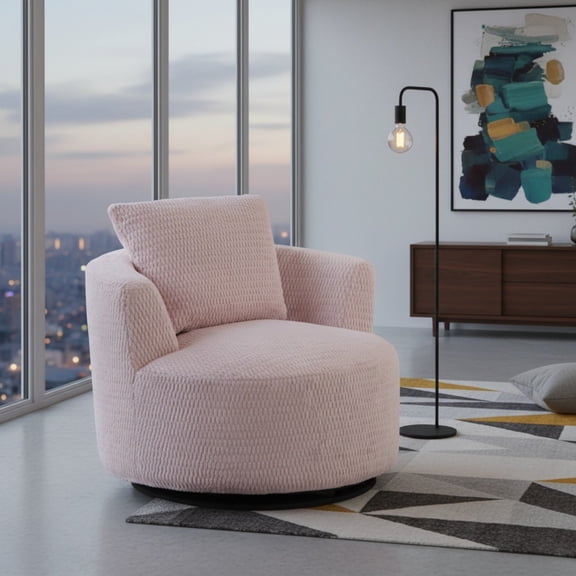Sailvan Compressible 360° Swivel Accent Chair, Modern Comfort Seating for Living Room,Office
