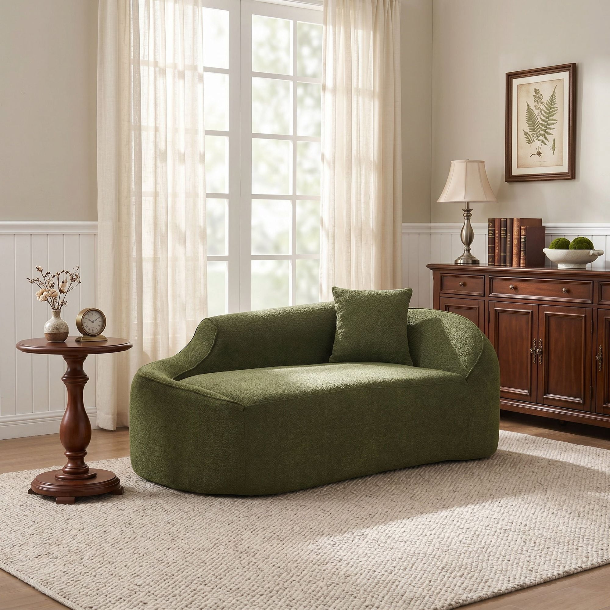 Sailvan Compression Curved Chaise Longue Loveseat Sofa Bed with 1 Pillow