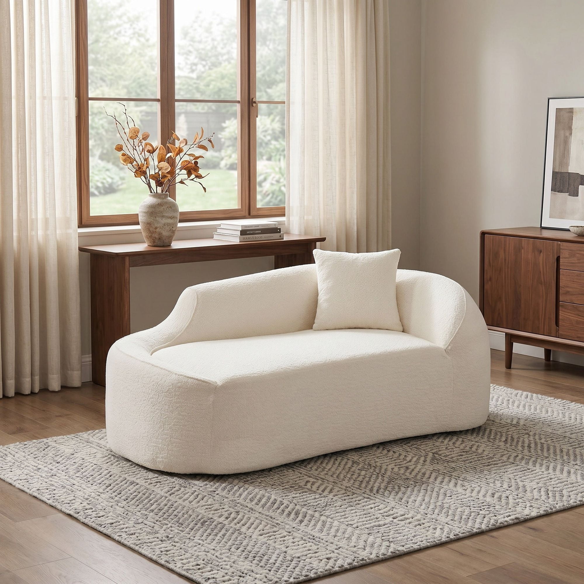 Sailvan Compression Curved Chaise Longue Loveseat Sofa Bed with 1 Pillow