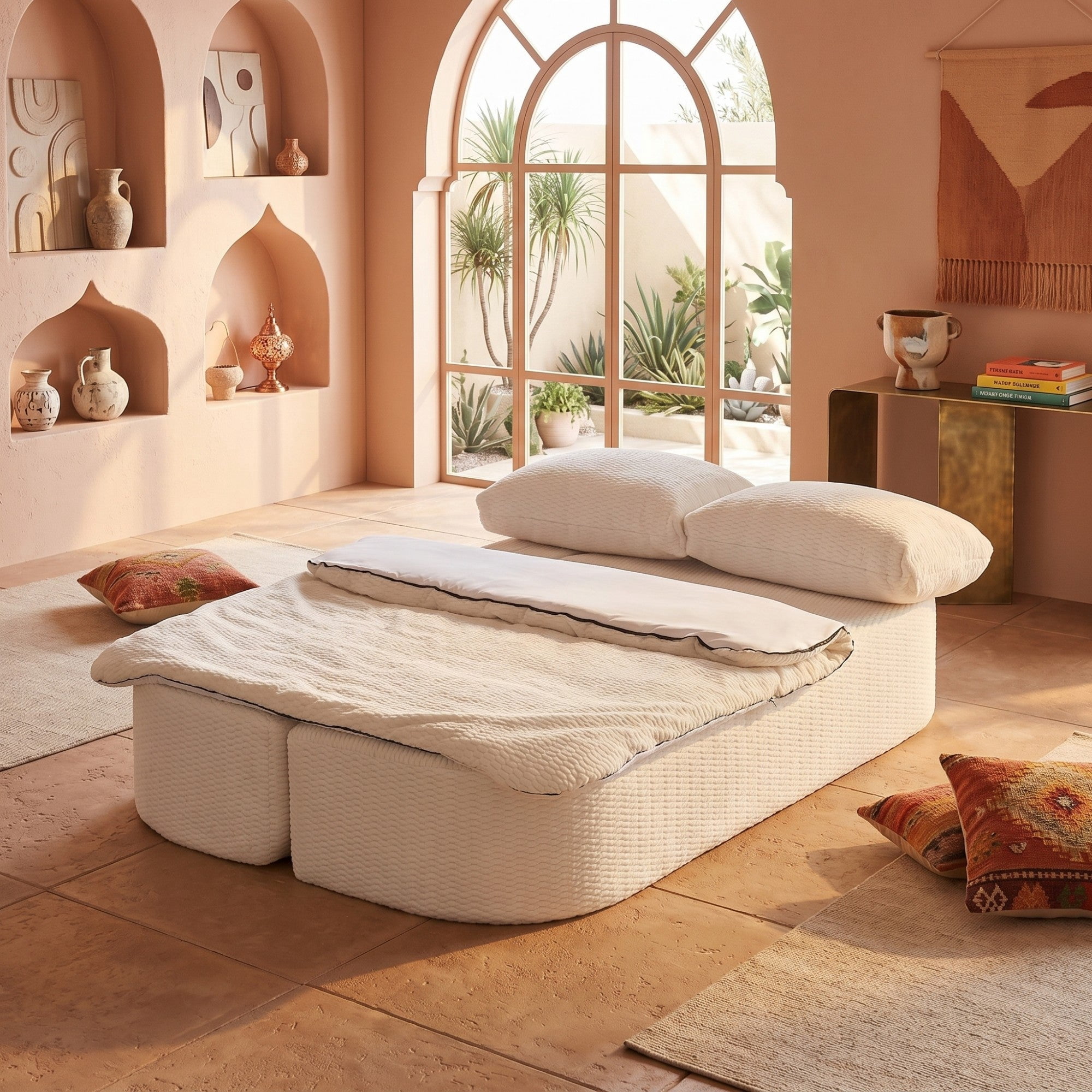 Sailvan Convertible Sleeper Sofa, Modern Folding Futon Floor Foam Compression Sofa Bed Couch