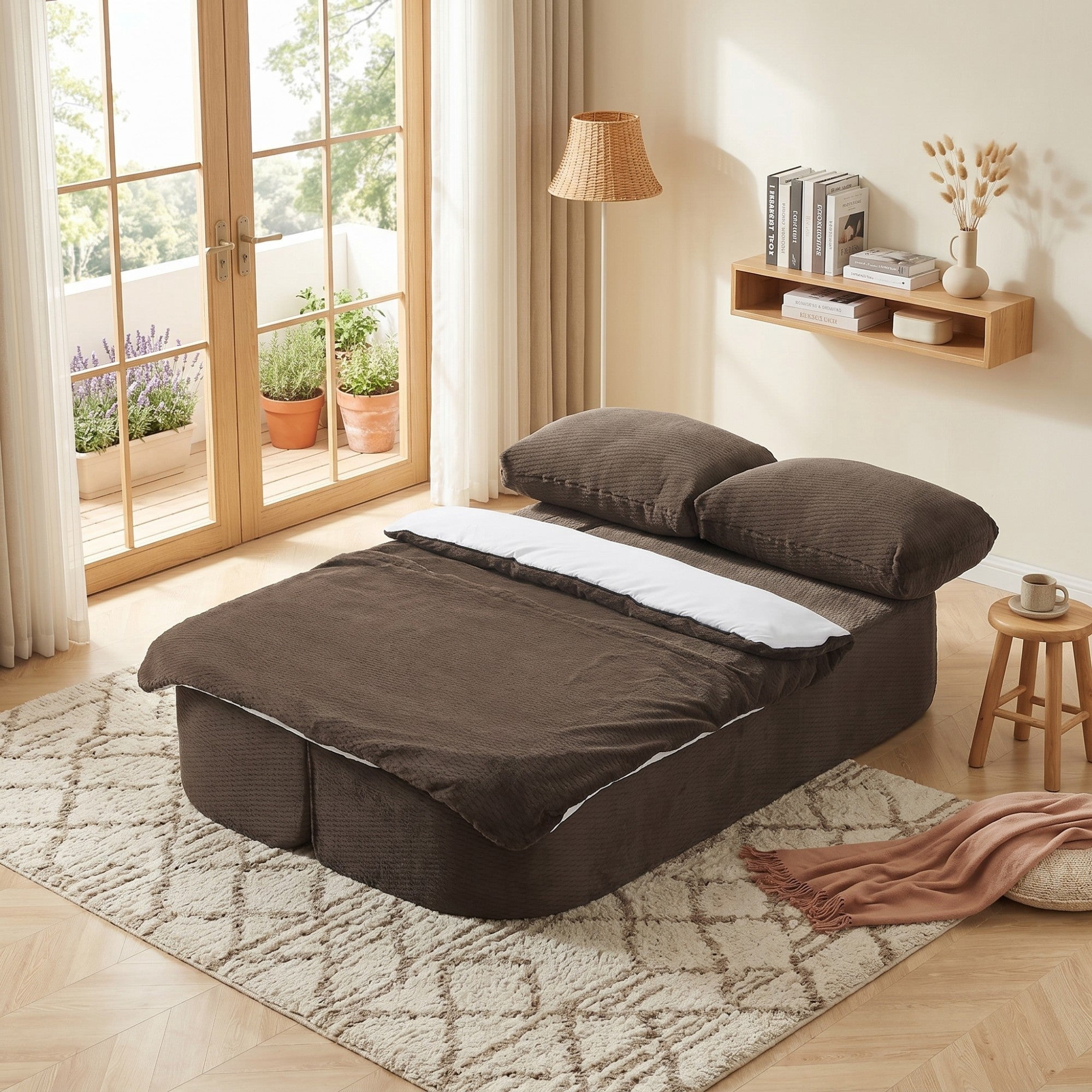 Sailvan Convertible Sleeper Sofa, Modern Folding Futon Floor Foam Compression Sofa Bed Couch