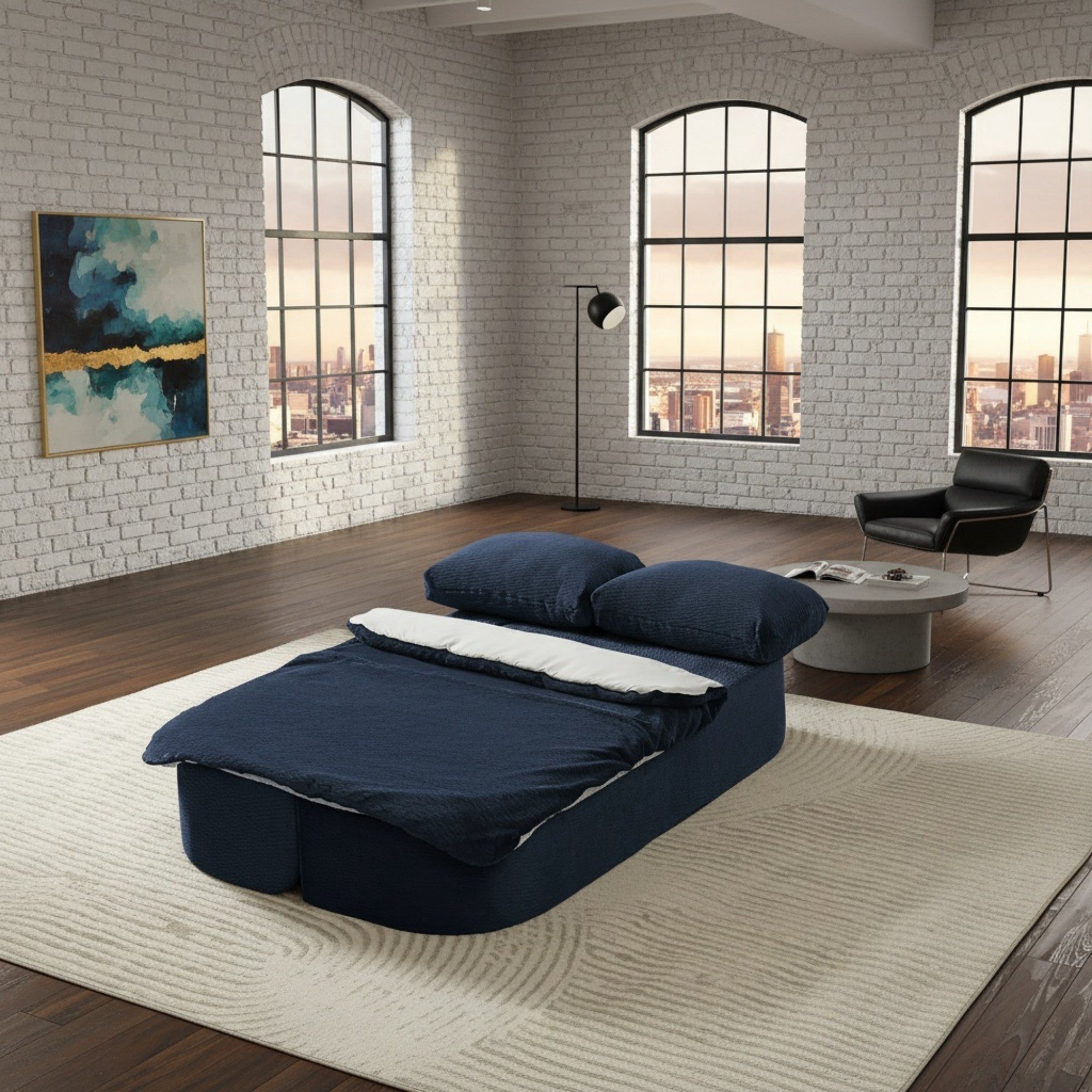 Sailvan Convertible Sleeper Sofa, Modern Folding Futon Floor Foam Compression Sofa Bed Couch