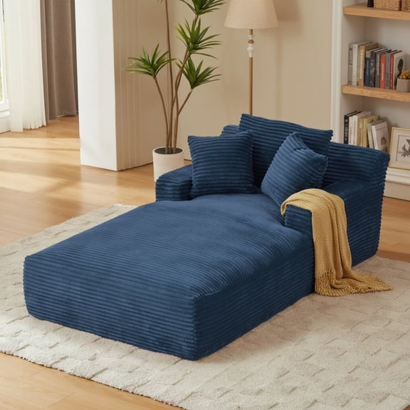 Sailvan Corduroy Upholstered Modern Sofa Couch,Comfy Sleeper Sofa Oversized Chaise Lounge Chair