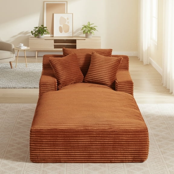 Sailvan Corduroy Upholstered Modern Sofa Couch,Comfy Sleeper Sofa Oversized Chaise Lounge Chair