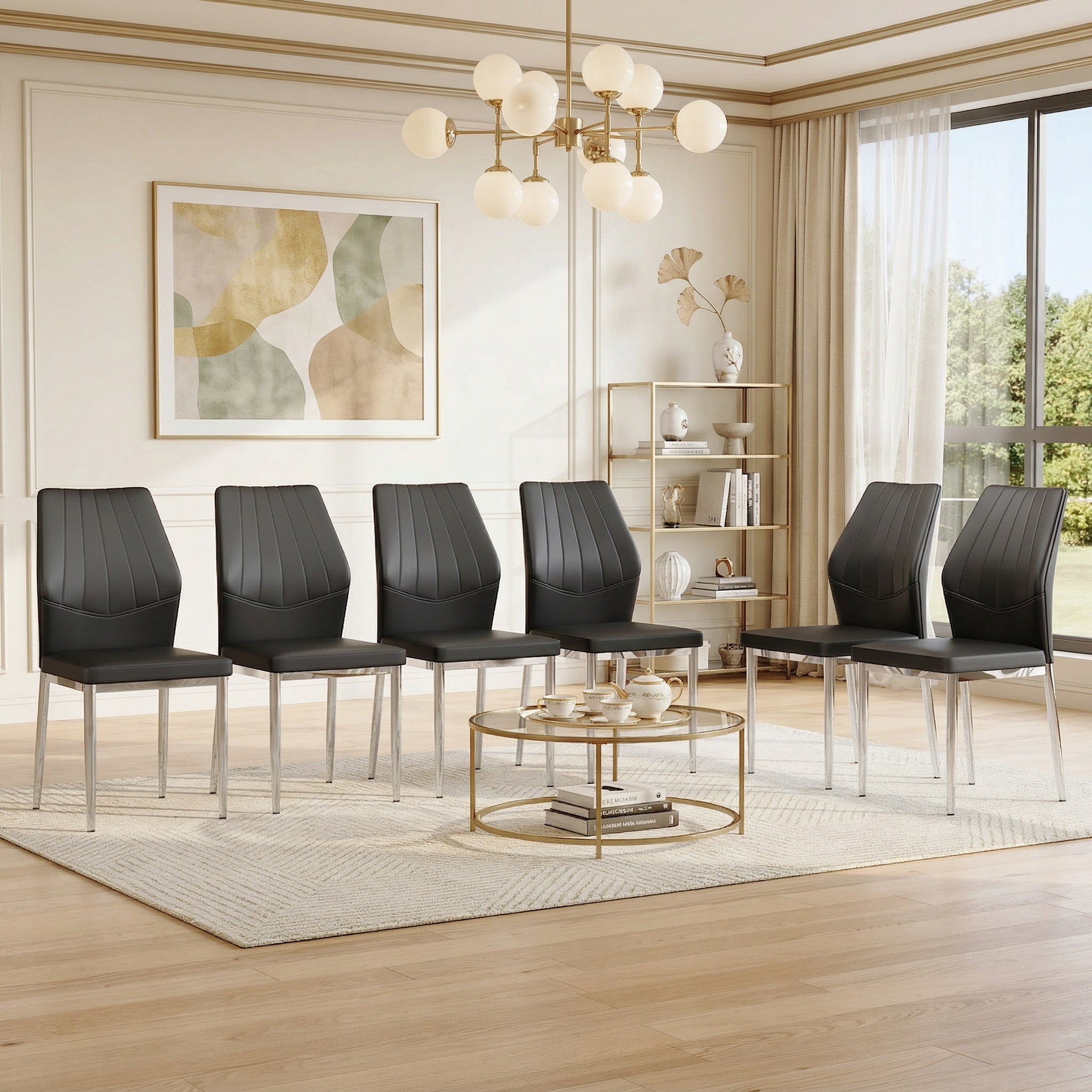 Sailvan Dining Chairs - 37 Inch Ergonomic PU Backrest