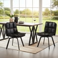 thumbnail image 1 of Sailvan Dining Chairs Set of 2, Modern PU Leather Upholstered Kitchen Chairs, Swivel Dining Room Chair with Double-Layer Fabric Cushion, Black, 1 of 8