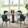 thumbnail image 1 of Sailvan Dining Chairs Set of 4, Modern PU Leather Upholstered Kitchen Chairs for Dining Room & Living Room with High Back, Easy Maintaince, Green, 1 of 9